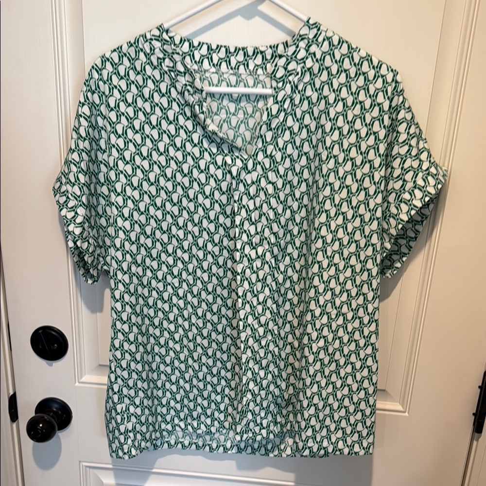Green Patterned Women's Top